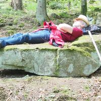 Pause auf Buntsandsteinliege