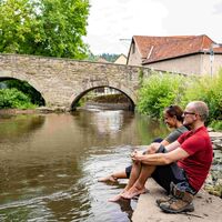 Fußbad in der Lauter