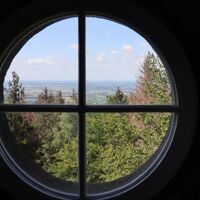 Blick aus dem Tumfenster des Czorneboh