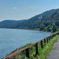 Leinpfad am Rhein mit Schloss Stolzenfels