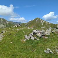 Rückblick zu beiden Gipfeln
