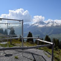 "Gläserne" Panoramatafel bei Plàmpoort