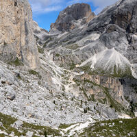 [ Dolomiten, Rosengarten ] | Tag 2 | Blick zur Vajolethütte und ins Val de Vajolet