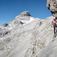 "Himmelswäg" auf dem Klettersteig Partnunblick mit Sulzfluh