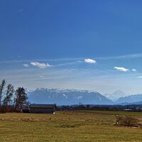 von links: Göll, Untersberg, Watzmann, Prediktstuhl, Hochkalter