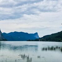 Blick vom Mondseeende in Richtung Drachenwand