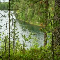 Blick auf den Saarilampi-See