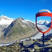 Fotospot auf dem Eggishorn mit Sicht auf den Aletschgletscher
