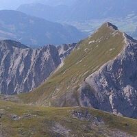 Abstieg vom Riffelspitz im Rückblick