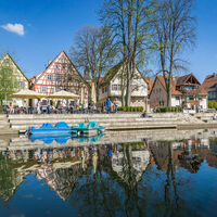 Vom Stadtpark in Nagold hat man einen schönen Blick auf die Nagold und die Stadtmitte