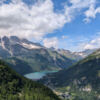 Panorama mit Blick auf den See von Ceresole Reale
