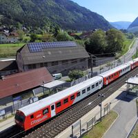 Radsprinter im Bahnhof Puch/Weissenstein
