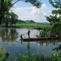 Floßfahrt Blick Saale