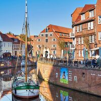 Binnenhafen in der Hansestadt Stade