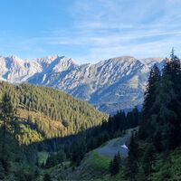 Blick zurück mit Gesäusebergen