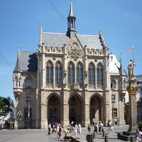 Rathaus Erfurt und Römer auf dem Fischmarkt