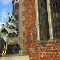 Bremer Stadtmusikanten vor dem Bremer Rathaus