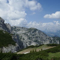 Blick Kaiserkuchl / Tonkogel, rechts im Hintergrund die Buchsteine