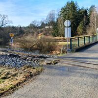 15.4 km Bahnübergang mit Andreaskreuz in Gopprechts