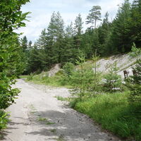 Aufstieg Blick zurück auf die Schottergrube
