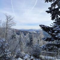 Kurz vor der Teerstraße freie Sicht zum Staffelberg / Hauzenberg