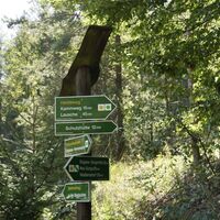 Wegweiser Heideweg im Erholungsort Waltersdorf