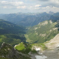 Blick hinunter zum Warmatsgund