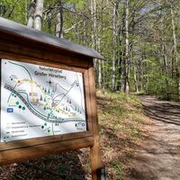 Info-Schild zum Naturlehrpfad am Großen Hörselberg in der Nähe der Apothekerwiese