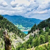Blick nach Unterach am Attersee am Weg zur Eisenaualm