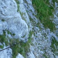 gesicherter Aufstieg am Naturfreundesteig