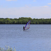 Surfer auf dem Reeser Meer