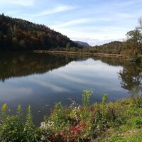 Großer Treimischer Teich mit Blick nach Westen - am Weg zum Stift Viktring
