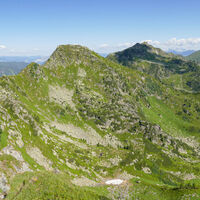 Rückblick - der Hochstein im Schatten, davor die Vordere Gstemmerspitze
