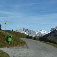 Abzweigung Calondis, Blick auf die Rätikon-Wände