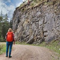Forstwege und Waldwege wechseln sich beim Aufstieg zum Barbarakreuz ab