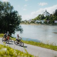 Radeln mit Blick auf Ottensheim