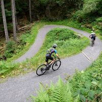 Radfahrer auf der Route des Val du Trient