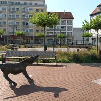 Infostele ehemaliges Gradierwerk am Klimaforum Salzgitter-Bad