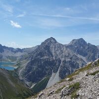 Blick vom Notausstieg (Vor Seilbrücke) zum Lünersee