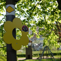 Beschilderung auf dem Erlebnispfad Mara Marienkäfer