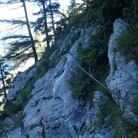 gesicherter Aufstieg am Naturfreundesteig