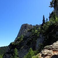 Blick hoch zur Höllentalaussicht