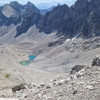 Rückblick von der Leiterscharte Richtung Aufstiegsweg.