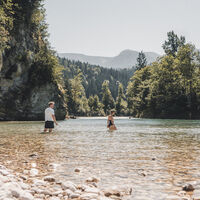 Flussbaden entlang des Ybbstalradwegs