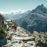 Blick auf den Mattmark Staudamm