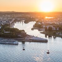 Das Deutsche Eck im Sonnenuntergang