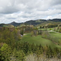 wir blicken zurück auf die Kreuzung bei "Ebenwald"