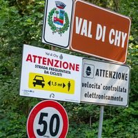 Straßenschild im Valchiusella