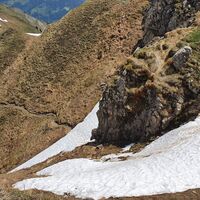 Abstiegsroute zum Sattel