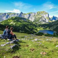 Ausblick auf den Zireiner See und das Rofan Gebirge
